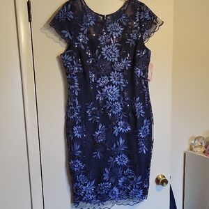 Elegant Blue Lace Dress